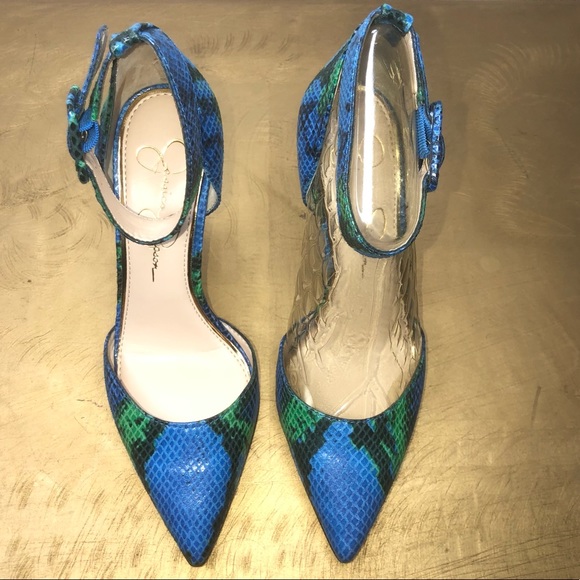 JESSICA SIMPSON COMBO BUCKLE HEELS - Picture 5 of 8